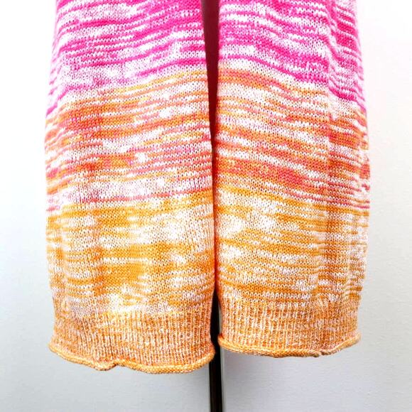 Lane Bryant Size 18/20 Open Cardigan Knit Sweater Ombre Pink Orange - Picture 9 of 11